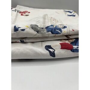 Pottery Barn Kids Full Sheet Set Organic Cotton Vintage Football Sports White
